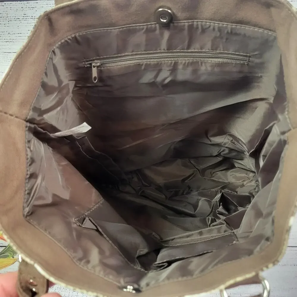Ulta Brand New Shoulder Bag Tote - Snakeskin Faux/Brown‎ NWT